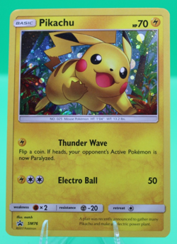 Pikachu SM76 Black Star Promo Cosmos Holo Pokemon Shining Legends Card - Image 1