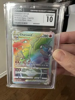 Charizard VSTAR CGC Gem Mint 10 💎Rainbow Secret 174/172 Pokemon Brilliant Stars - Image 1