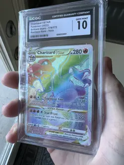 Charizard VSTAR CGC Gem Mint 10 💎Rainbow Secret 174/172 Pokemon Brilliant Stars - Image 5