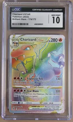 2022 Pokemon Charizard VSTAR 174/172 Hyper Secret Rainbow Rare CGC 10 Gem Mint - Image 1