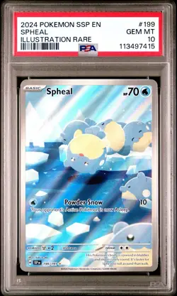 Pokemon TCG Spheal 199/191 Sv08: Surging Sparks Holo PSA 10 - Image 1