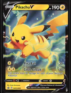 Pikachu V SWSH063 SWSH: Sword & Shield Black Star Promo Pokemon Card - Image 1