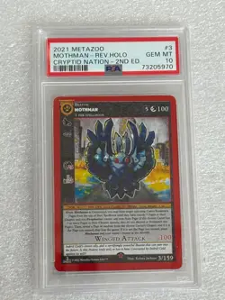 PSA 10 METAZOO MOTHMAN 2ND ED CRYPTID NATION RH HOLO tcg card pokemon - Image 1