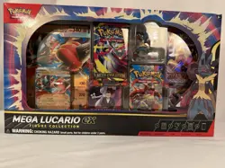 Pokemon TCG Mega Lucario EX Figure Collection Sealed Promo Card 5 Booster Packs - Image 1