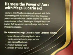 Pokemon TCG Mega Lucario EX Figure Collection Sealed Promo Card 5 Booster Packs - Image 3
