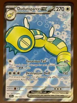 Dudunsparce ex 178/159 Full Art Journey Together Pokemon Card TCG NM - Image 1