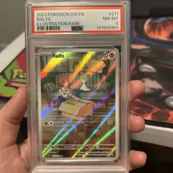 Ralts Scarlet & Violet Illustration Rare Card 211/198 PSA 8 NM-MT - Image 1