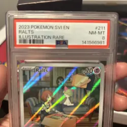 Ralts Scarlet & Violet Illustration Rare Card 211/198 PSA 8 NM-MT - Image 4