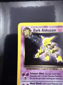 Dark Alakazam Holo 1/82 - Team Rocket - 2000 Pokemon Card - WOTC Vintage - LP - Image 3