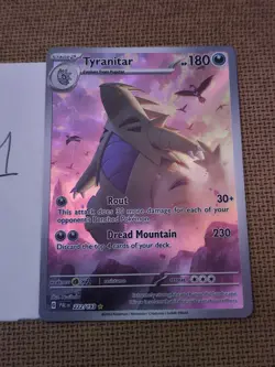 Pokemon TCG Tyranitar Holo Card Scarlet & Violet Paldea Evolved 222/193 - Image 1