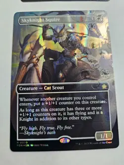 MTG - SkyKnight Squire Mana-Foil Borderless Foundations 370 - Image 1