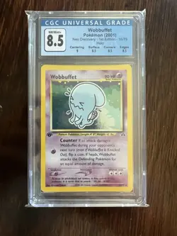 Pokemon CGC 8.5 1st Edition Neo Discovery Wobbuffet - Image 1