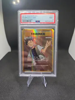 2016 Pokemon XY Evolutions Brock's Grit Full Art #107 PSA 9 - Image 1