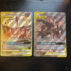 Pokemon Umbreon & Darkrai GX SM241 and Espeon & Deoxys SM240 Jumbo Oversized - Image 2