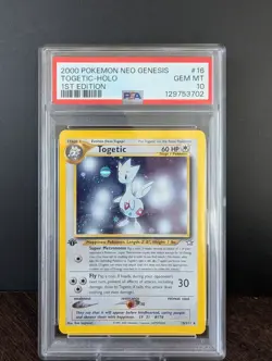 2000 POKEMON TCG NEO GENESIS #16 TOGETIC 1ST EDITION - HOLO PSA 10 GEM MT - Image 3