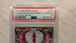 2020 POKEMON SWORD & SHIELD FA/GALARIAN MOLTRES V CHILLING REIGN (PSA GEM MT 10) - Image 4