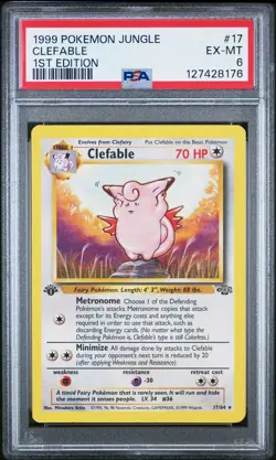 1999 POKEMON JUNGLE 1ST EDITION #17 CLEFABLE PSA 6 - Image 1