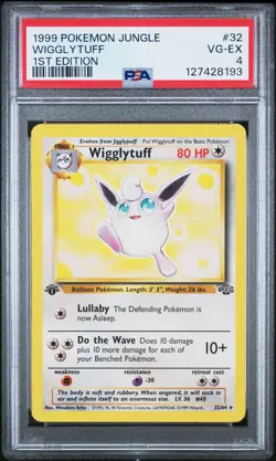 1999 POKEMON JUNGLE 1ST EDITION #32 WIGGLYTUFF PSA 4 - Image 1