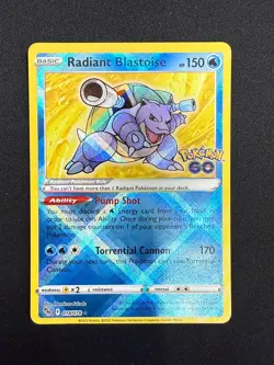 Pokemon TCG Radiant Blastoise Pokemon Go 018/078 - Image 1