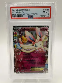 2016 POKEMON XY GENERATIONS RADIANT COLLECTION #RC21 SYLVEON EX PSA 8 - Image 1