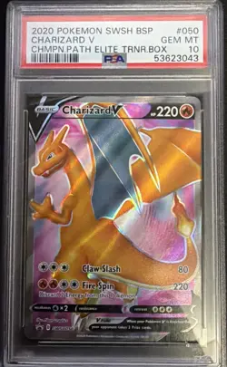 2020 POKEMON SWSH BLACK STAR PROMO #050 CHARIZARD V PSA 10 - Image 1