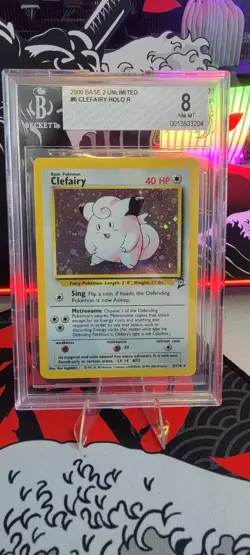 2000 Pokemon Base Set 2 - Holo Clefairy #6/130 BGS 8 (Same as PSA 8) - Image 1