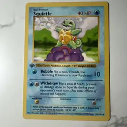 1999 Pokemon Base Set Squirtle 1st Edition Shadowless 63/102 LP/NM English - Image 1