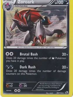ZOROARK HOLO 90/113 POKEMON BLACK AND WHITE LEGENDARY TREASURES - Image 1