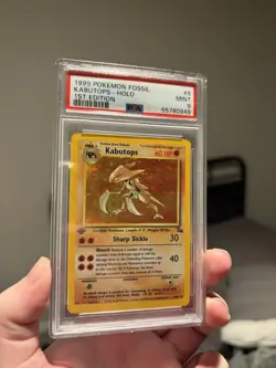 1999 POKEMON FOSSIL 1ST EDITION #9 KABUTOPS-HOLO PSA 9 - Image 3