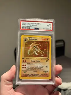 1999 POKEMON FOSSIL 1ST EDITION #9 KABUTOPS-HOLO PSA 9 - Image 4