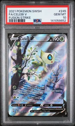 Fa/Celebi V 245 Pokemon Sword & Shield Fusion Strike NM PSA 10 - Image 1