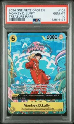 One Piece Monkey.D.Luffy OP07-109 Treasure Rare 500 Years In The Future PSA 10 - Image 1