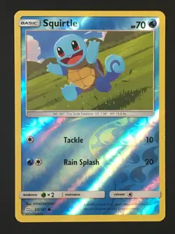 Pokemon TCG Squirtle 23/181 Reverse Holo Common SM Team-Up NM - Image 1