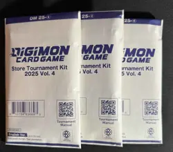 Digimon Card Game Store Tournament Kit 2025 Vol 4 Lot of 3 Kits English Sealed - Image 1