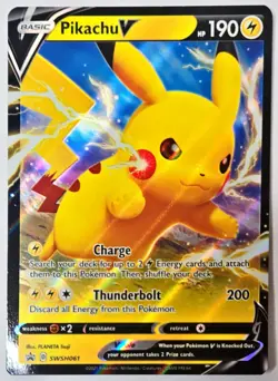 Pokemon TCG SWSH: Sword & Shield Promo Cards #SWSH061 Pikachu V NM - Image 1