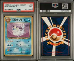 Pokemon Japanese Rocket Dark Vaporeon, Dark Jolteon , Dark Flareon PSA 9 - Image 4
