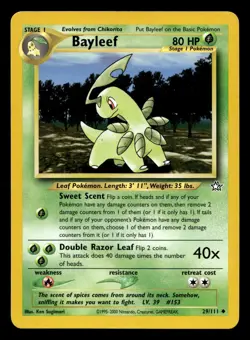 Bayleef 29/111 Uncommon Neo Genesis WOTC Pokemon NM - Image 1
