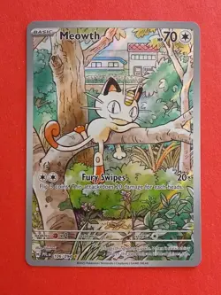 Pokemon Mega Evolutions Phantasmal Flames Meowth 106/094 Illustration Rare - Image 1