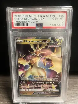 PSA 10 Pokemon Ultra Necrozma GX 95/131 Forbidden Light Secret Rare - Image 3