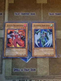 YUGIOH ELEMENTAL HERO BURSTINATRIX + ELEMENTAL HERO AVIAN YSDJ COMMON 1ST ED NM - Image 1