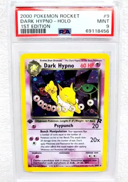 2000 Pokemon Team Rocket DARK HYPNO 1st Edition Holo Rare #9 PSA 9 MINT WOTC TCG - Image 1