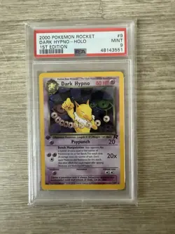 2000 Pokemon Team Rocket Dark Hypno 1st Edition Holo Rare #9 PSA 9 Mint - Image 1