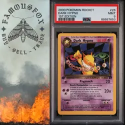 PSA 9 Mint 2000 Pokemon 1st Edition Team Rocket Dark Hypno Non Holo #26 WOTC - Image 1