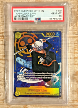 Trafalgar Law OP10-119 (Alt Art) SEC Parallel One Piece TCG English PSA10 - Image 1
