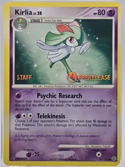Pokemon Card Kirlia 53/132 Staff Stamp Prerelease Pre-Release Promo LP - Image 2