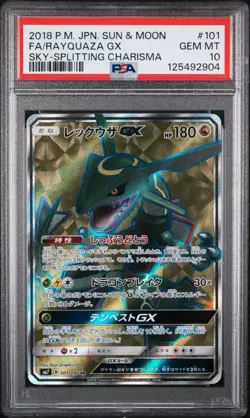 2018 Pokemon TCG JPN Rayquaza Gx FA #101 Sky-splitting Charisma PSA 10 GEM MINT - Image 1