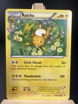 Raichu RC9/RC32 Pokemon Generations Radiant Collection Uncommon Card 2016 LP - Image 1