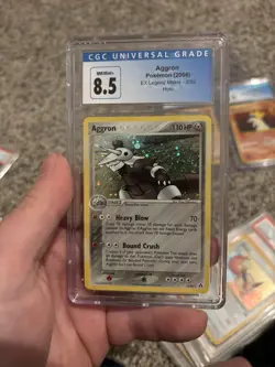 CGC 8.5 MINT Aggron 2006 EX Legend Maker 2/92 Holo Pokemon Card - Image 1