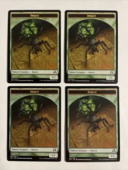 4x Mtg Shadows Over Innistrad Insect Token NM Magic The Gathering - Image 1