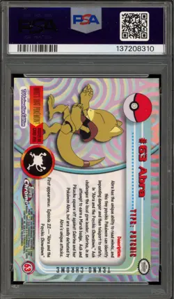 Pokemon Topps Chrome Abra Tekno #63 PSA 10 Gem Mint - Image 2